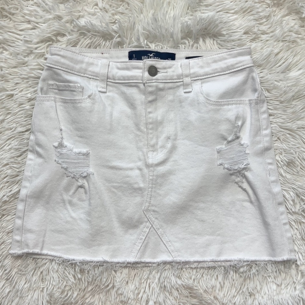 Hollister High Rise White Skirt Vintage Stretch